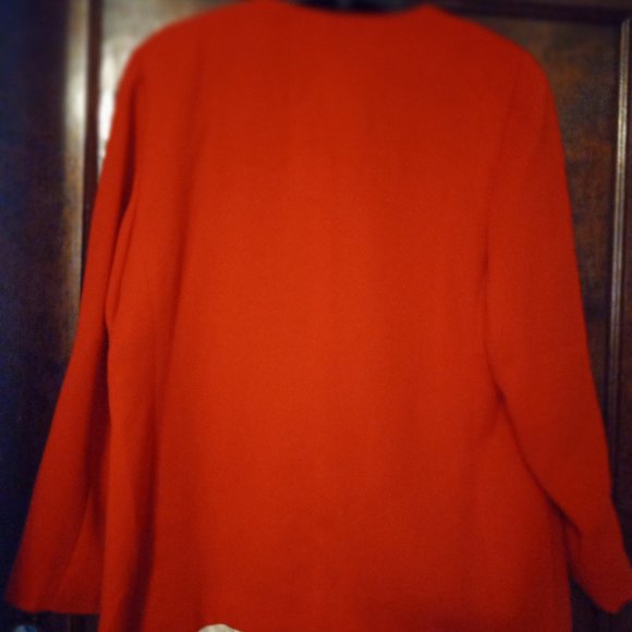 CHURCH/WORKFLOW!!  2-piece red skirt suit with split on blazer in skirt - Picture 5 of 7